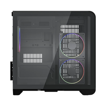 Gabinete Gamer Balam Rush Tank Expert Curve 6400 / Mini Torre / Matx - Itx / Ventilador Argb X3 / Max Gpu 350 Mm / Panel De Cristal - Filtro De Polvo / Pantalla Digital / Negro / Br-941617