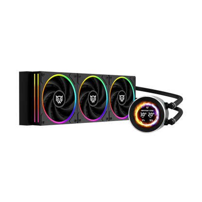 Enfriamiento Liquido Hydrox Expert Level Hyx40 /  Pantalla Oled 2.1 Pulg Full Color / Serie De 7 Pines / Argb / 3 Ventiladores / Hidrodinamico / Software / 2400 Rpm / Intel - Amd / Negro / Br-941808