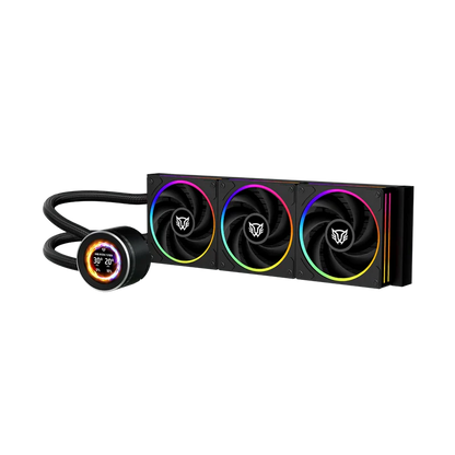 Enfriamiento Liquido Hydrox Expert Level Hyx40 /  Pantalla Oled 2.1 Pulg Full Color / Serie De 7 Pines / Argb / 3 Ventiladores / Hidrodinamico / Software / 2400 Rpm / Intel - Amd / Negro / Br-941808