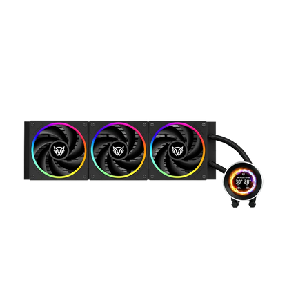 Enfriamiento Liquido Hydrox Expert Level Hyx40 /  Pantalla Oled 2.1 Pulg Full Color / Serie De 7 Pines / Argb / 3 Ventiladores / Hidrodinamico / Software / 2400 Rpm / Intel - Amd / Negro / Br-941808