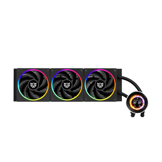 Enfriamiento Liquido Hydrox Expert Level Hyx40 /  Pantalla Oled 2.1 Pulg Full Color / Serie De 7 Pines / Argb / 3 Ventiladores / Hidrodinamico / Software / 2400 Rpm / Intel - Amd / Negro / Br-941808