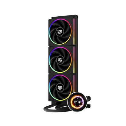 Enfriamiento Liquido Hydrox Expert Level Hyx40 /  Pantalla Oled 2.1 Pulg Full Color / Serie De 7 Pines / Argb / 3 Ventiladores / Hidrodinamico / Software / 2400 Rpm / Intel - Amd / Negro / Br-941808