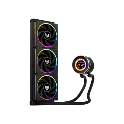 Enfriamiento Liquido Hydrox Expert Level Hyx40 /  Pantalla Oled 2.1 Pulg Full Color / Serie De 7 Pines / Argb / 3 Ventiladores / Hidrodinamico / Software / 2400 Rpm / Intel - Amd / Negro / Br-941808
