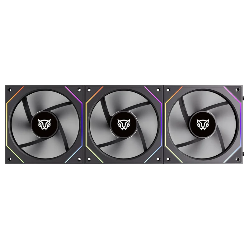 Kit 3 Ventiladores Balam Rush Eolox Link Exl95/ Flujo De Aire Optimo / Velocidad 1800 Rpm / Silencio Con Poder / ConexiÓn Daisy-chain / Rgb / Negro / Br-942089