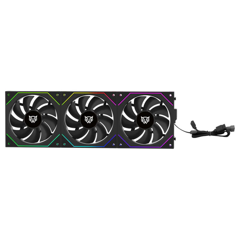 Kit 3 Ventiladores Balam Rush Eolox Link Exl95/ Flujo De Aire Optimo / Velocidad 1800 Rpm / Silencio Con Poder / ConexiÓn Daisy-chain / Rgb / Negro / Br-942089