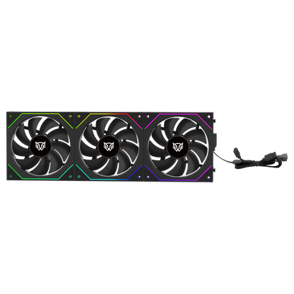 Kit 3 Ventiladores Balam Rush Eolox Link Exl95/ Flujo De Aire Optimo / Velocidad 1800 Rpm / Silencio Con Poder / ConexiÓn Daisy-chain / Rgb / Negro / Br-942089