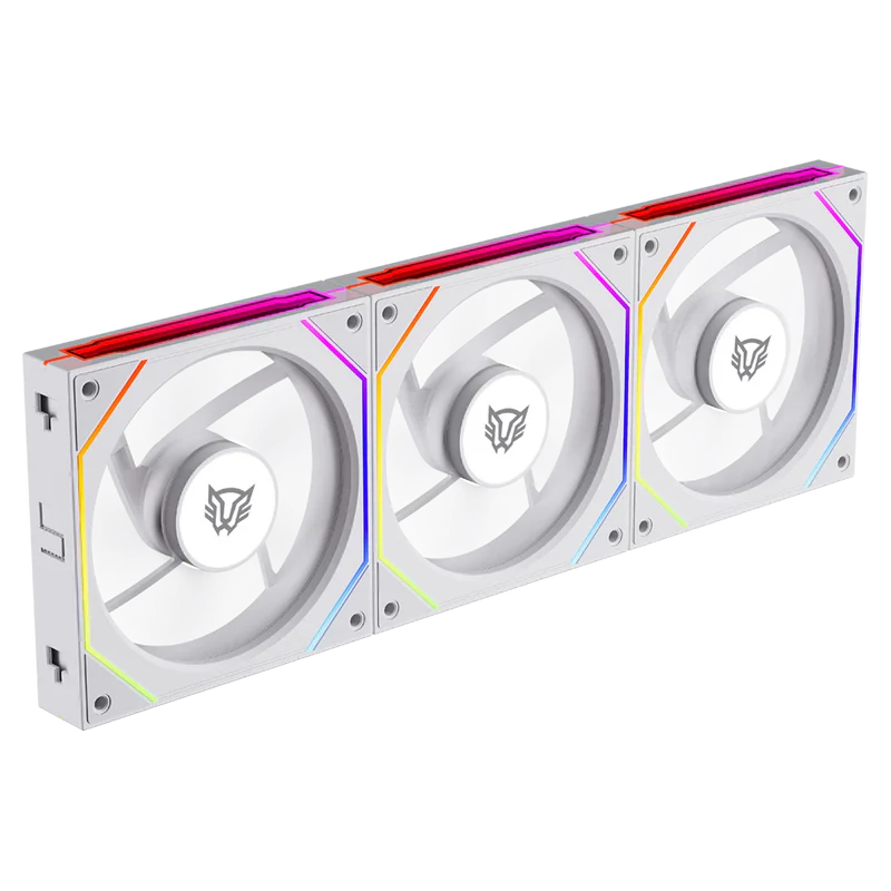 Kit 3 Ventiladores Balam Rush Eolox Link Exl95/ Flujo De Aire Optimo / Velocidad 1800 Rpm / Silencio Con Poder / ConexiÓn Daisy-chain / Rgb / Blanco / Br-942096