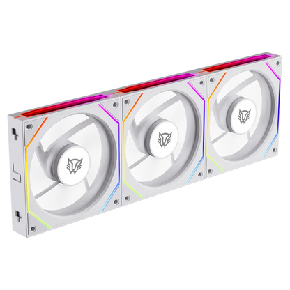 Kit 3 Ventiladores Balam Rush Eolox Link Exl95/ Flujo De Aire Optimo / Velocidad 1800 Rpm / Silencio Con Poder / ConexiÓn Daisy-chain / Rgb / Blanco / Br-942096
