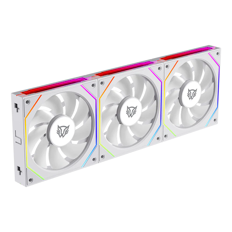 Kit 3 Ventiladores Balam Rush Eolox Link Exl95/ Flujo De Aire Optimo / Velocidad 1800 Rpm / Silencio Con Poder / ConexiÓn Daisy-chain / Rgb / Blanco / Br-942096