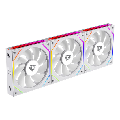 Kit 3 Ventiladores Balam Rush Eolox Link Exl95/ Flujo De Aire Optimo / Velocidad 1800 Rpm / Silencio Con Poder / ConexiÓn Daisy-chain / Rgb / Blanco / Br-942096