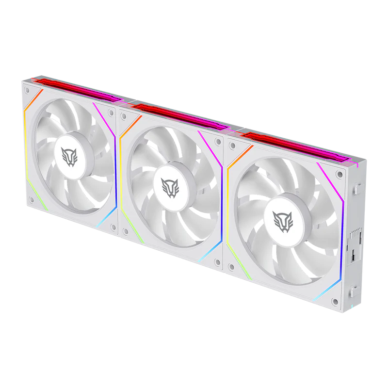 Kit 3 Ventiladores Balam Rush Eolox Link Exl95/ Flujo De Aire Optimo / Velocidad 1800 Rpm / Silencio Con Poder / ConexiÓn Daisy-chain / Rgb / Blanco / Br-942096