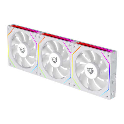 Kit 3 Ventiladores Balam Rush Eolox Link Exl95/ Flujo De Aire Optimo / Velocidad 1800 Rpm / Silencio Con Poder / ConexiÓn Daisy-chain / Rgb / Blanco / Br-942096