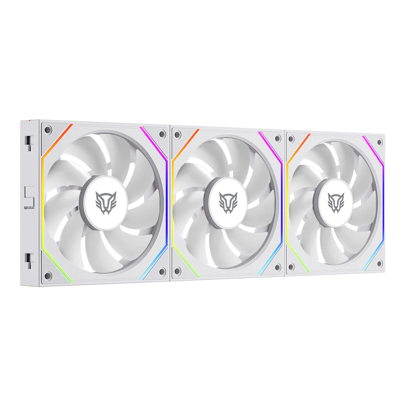 Kit 3 Ventiladores Balam Rush Eolox Link Exl95/ Flujo De Aire Optimo / Velocidad 1800 Rpm / Silencio Con Poder / ConexiÓn Daisy-chain / Rgb / Blanco / Br-942096