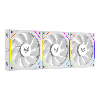 Kit 3 Ventiladores Balam Rush Eolox Link Exl95/ Flujo De Aire Optimo / Velocidad 1800 Rpm / Silencio Con Poder / ConexiÓn Daisy-chain / Rgb / Blanco / Br-942096