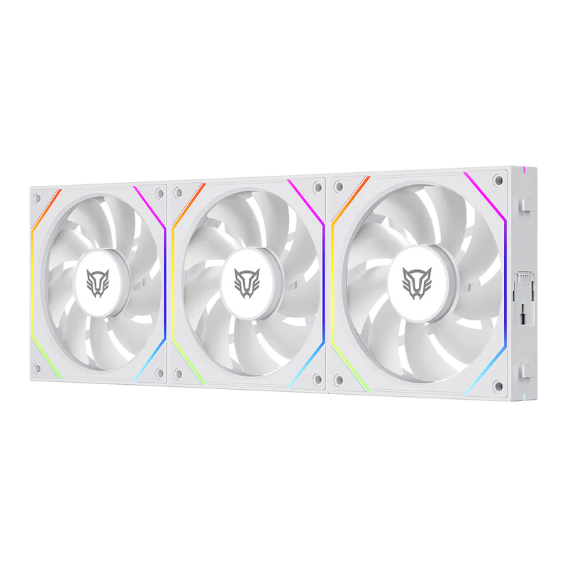 Kit 3 Ventiladores Balam Rush Eolox Link Exl95/ Flujo De Aire Optimo / Velocidad 1800 Rpm / Silencio Con Poder / ConexiÓn Daisy-chain / Rgb / Blanco / Br-942096