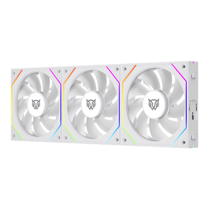 Kit 3 Ventiladores Balam Rush Eolox Link Exl95/ Flujo De Aire Optimo / Velocidad 1800 Rpm / Silencio Con Poder / ConexiÓn Daisy-chain / Rgb / Blanco / Br-942096