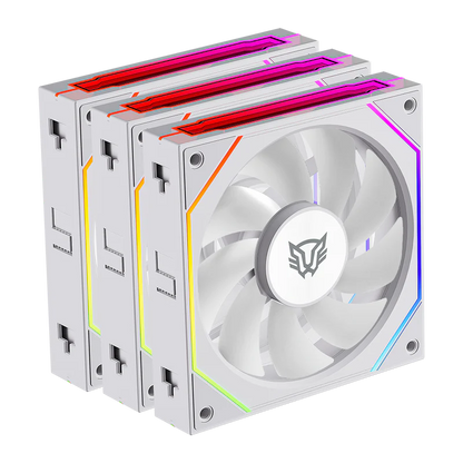 Kit 3 Ventiladores Balam Rush Eolox Link Exl95/ Flujo De Aire Optimo / Velocidad 1800 Rpm / Silencio Con Poder / ConexiÓn Daisy-chain / Rgb / Blanco / Br-942096