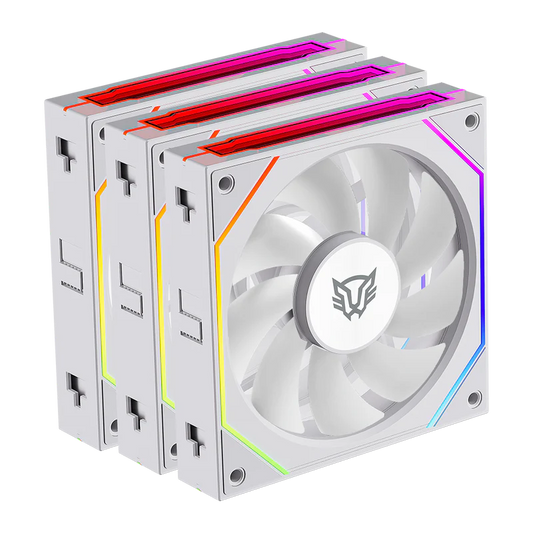 Kit 3 Ventiladores Balam Rush Eolox Link Exl95/ Flujo De Aire Optimo / Velocidad 1800 Rpm / Silencio Con Poder / ConexiÓn Daisy-chain / Rgb / Blanco / Br-942096