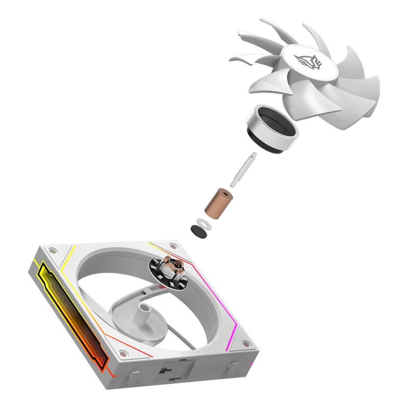 Kit 3 Ventiladores Balam Rush Eolox Link Exl95/ Flujo De Aire Optimo / Velocidad 1800 Rpm / Silencio Con Poder / ConexiÓn Daisy-chain / Rgb / Blanco / Br-942096