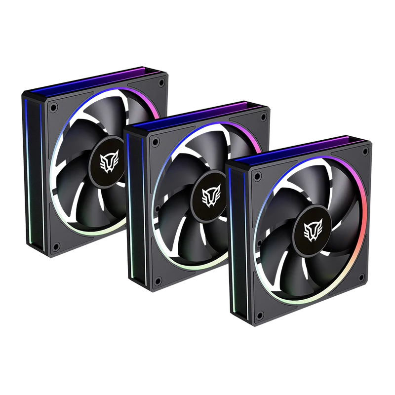 Kit 3 Ventiladores Balam Rush Eolox Bora Exb85 / Potencia De Enfriamiento / Velocidad 1600 Rpm / Silencio Imbatible / Conexin Pwm Aura / Argb / Negro / Br-942126
