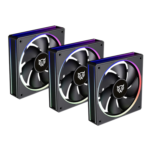 Kit 3 Ventiladores Balam Rush Eolox Bora Exb85 / Potencia De Enfriamiento / Velocidad 1600 Rpm / Silencio Imbatible / Conexin Pwm Aura / Argb / Negro / Br-942126
