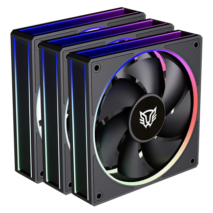 Kit 3 Ventiladores Balam Rush Eolox Bora Exb85 / Potencia De Enfriamiento / Velocidad 1600 Rpm / Silencio Imbatible / Conexin Pwm Aura / Argb / Negro / Br-942126