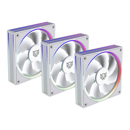 Kit 3 Ventiladores Balam Rush Eolox Bora Exb85 / Potencia De Enfriamiento / Velocidad 1600 Rpm / Silencio Imbatible / ConexiÓn Pwm + Aura  / Argb / Blanco / Br-942133