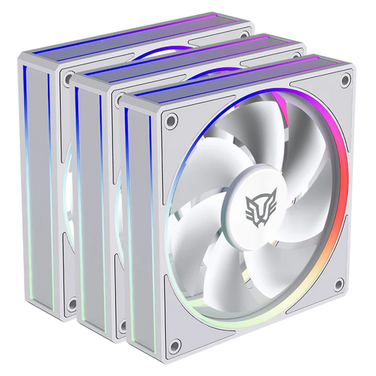 Kit 3 Ventiladores Balam Rush Eolox Bora Exb85 / Potencia De Enfriamiento / Velocidad 1600 Rpm / Silencio Imbatible / ConexiÓn Pwm + Aura  / Argb / Blanco / Br-942133