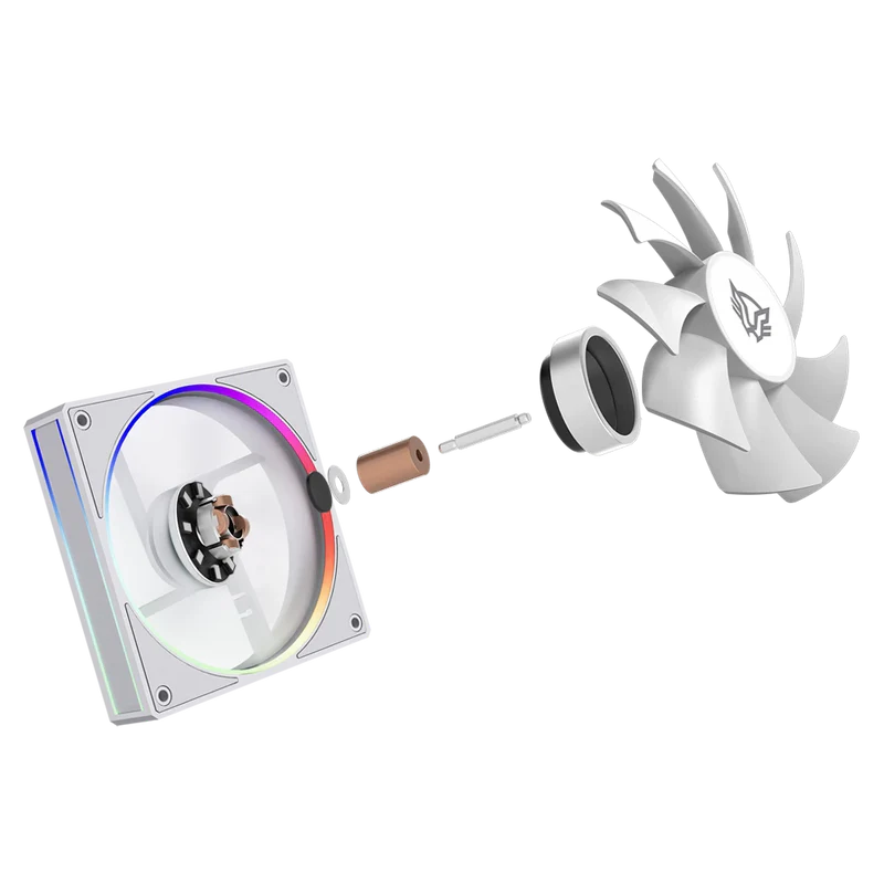 Kit 3 Ventiladores Balam Rush Eolox Bora Exb85 / Potencia De Enfriamiento / Velocidad 1600 Rpm / Silencio Imbatible / ConexiÓn Pwm + Aura  / Argb / Blanco / Br-942133