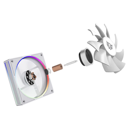 Kit 3 Ventiladores Balam Rush Eolox Bora Exb85 / Potencia De Enfriamiento / Velocidad 1600 Rpm / Silencio Imbatible / ConexiÓn Pwm + Aura  / Argb / Blanco / Br-942133