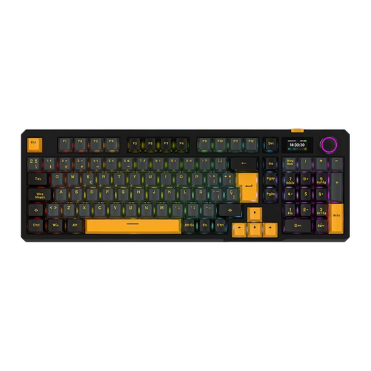 Teclado Gamer Balam Rush Defeat Level Gk3 / Inalambrico / Mecanico Gasket / EspaÑol / Iluminacion Rgb / Pantalla Inteligente Ips 1.14 Pulg / Smart Knob / Qwerty / Negro / Br-942492