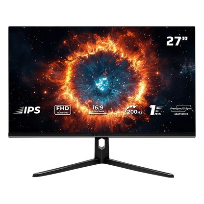 Monitor Gamer Balam Rush Hyper Nova Mhn27y / 27 Pul / Plano / 200 Hz / Full Hd / TecnologÍa Hdr / 1 Ms /  2 Hdmi +  Dp + Audio + Dc / Freesync/g-sync / Negro / Br-942973