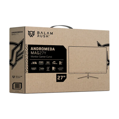 Monitor Gamer Balam Rush Andromeda Mag27y / Curvo / 27 Pulg / Va / Full Hd / 180 Hz / 1 Ms / R1800 / Vesa 100 / Rgb / Overclock 200 Hz / Freesync / Flicker Free / Low Blue Light / Negro / Br-942980