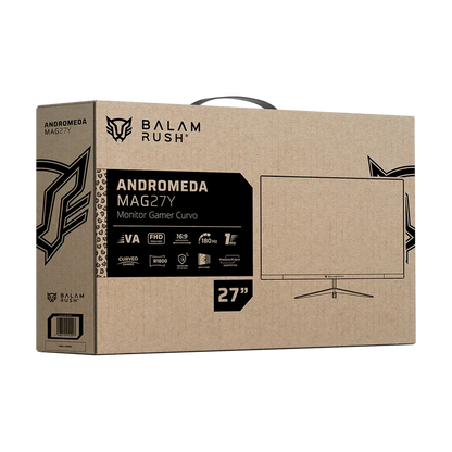 Monitor Gamer Balam Rush Andromeda Mag27y / Curvo / 27 Pulg / Va / Full Hd / 180 Hz / 1 Ms / R1800 / Vesa 100 / Rgb / Overclock 200 Hz / Freesync / Flicker Free / Low Blue Light / Blanco / Br-942997