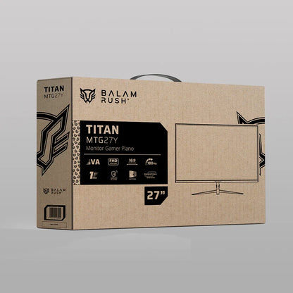 Monitor Gamer Balam Rush Titan Mtg27y / 27 Pul / Plano / 180 Hz / Fhd / Iluminacion Rgb / 1 Ms / Hdmi Dp Tipo C Audio Dc / Freesync/g-sync / Negro / Br-943000