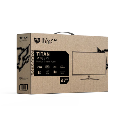 Monitor Gamer Balam Rush Titan Mtg27y / 27 Pul / Plano / 180 Hz- 200 Hz Overclok  / Full Hd / 1 Ms / Panel Va / Led / Iluminacion Rgb / Inclinacion Ajustable / Blanco / Br-943017