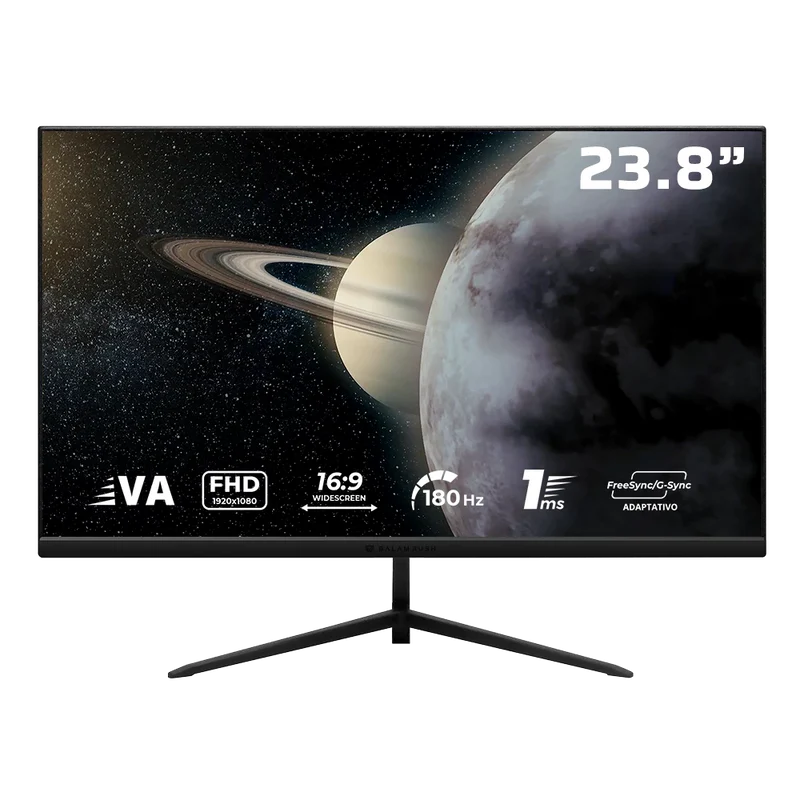Monitor Gamer Balam Rush Titan Mtg24y / 23.8 Pul / Plano / 180 Hz / Fhd / 1 Ms / Hdmi Dp Tipo C Audio Dc / Freesync/g-sync / Negro / Br-943055