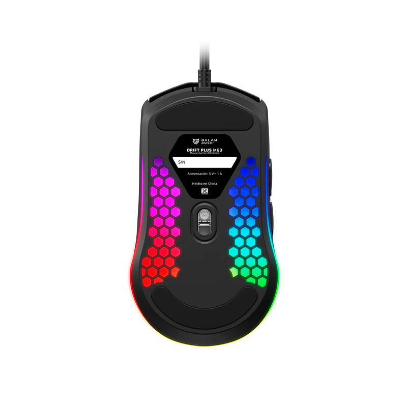 Mouse Gamer Balam Rush Drift Plus Mg3 / Alambrico Usb / Ergonomico / Iluminacion Rgb Dinamica / 6 Botones / 7200 Dpi Ajustable / Sensor Optico / Windows - Mac / Negro / Br-943512
