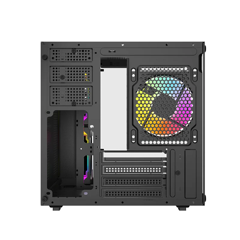 Gabinete Gamer Balam Rush Tank Glow Plus 3700 / Mini Torre / Micro-atx, Mini Itx / Incluye 3 Ventiladores Argb 120 Mm / Cristal Templado / Negro / Br-943864
