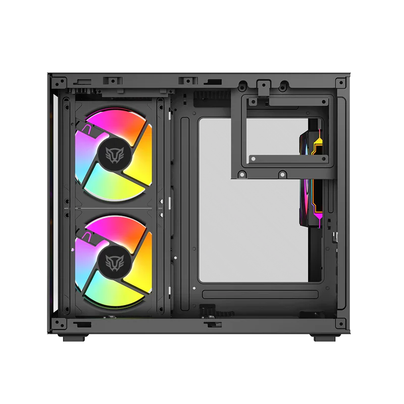 Gabinete Gamer Balam Rush Tank Glow Plus 3700 / Mini Torre / Micro-atx, Mini Itx / Incluye 3 Ventiladores Argb 120 Mm / Cristal Templado / Negro / Br-943864