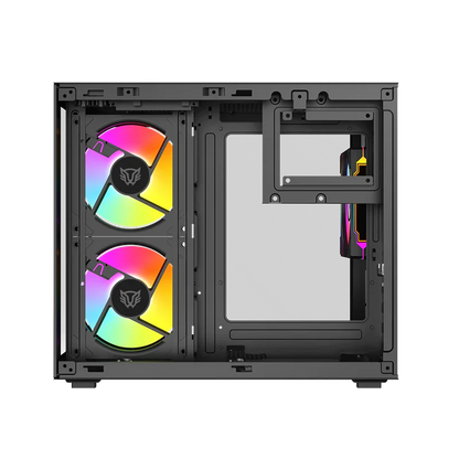 Gabinete Gamer Balam Rush Tank Glow Plus 3700 / Mini Torre / Micro-atx, Mini Itx / Incluye 3 Ventiladores Argb 120 Mm / Cristal Templado / Negro / Br-943864
