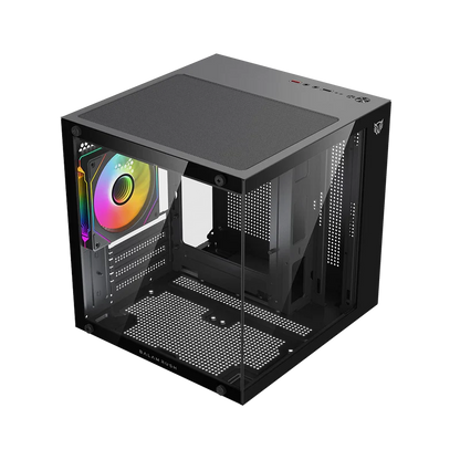 Gabinete Gamer Balam Rush Tank Glow Mini 3500 / Mini Torre / Micro-atx, Mini Itx / Incluye 3 Ventiladores Argb 120 Mm / Cristal Templado / Negro / Br-943871