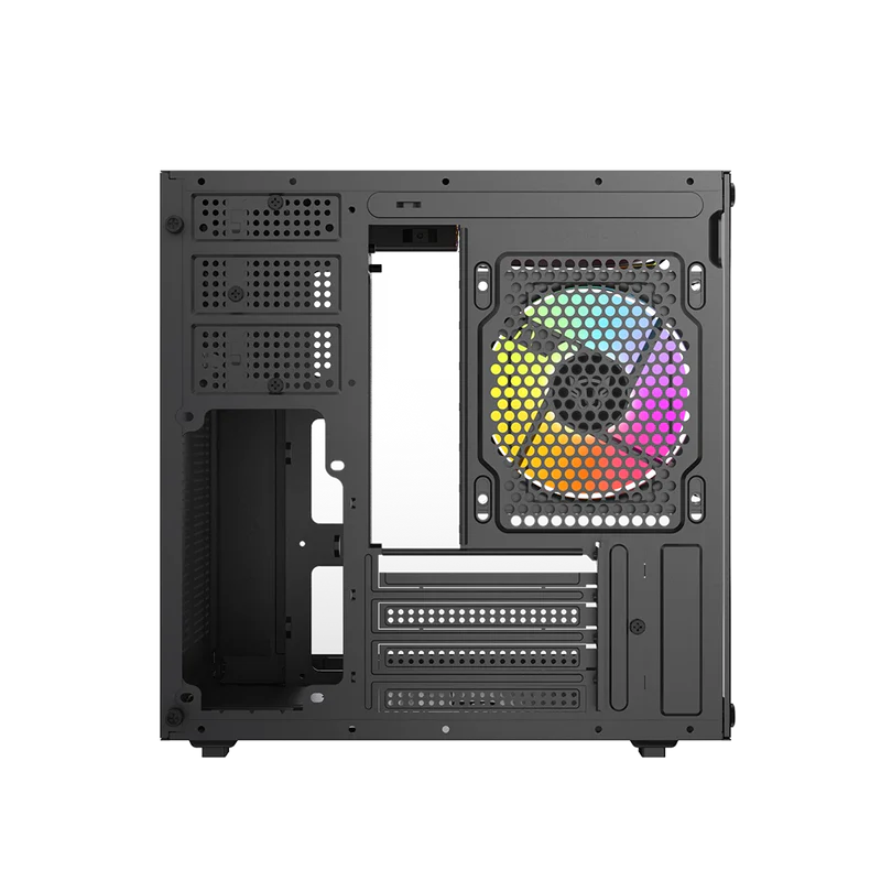 Gabinete Gamer Balam Rush Tank Glow Mini 3500 / Mini Torre / Micro-atx, Mini Itx / Incluye 3 Ventiladores Argb 120 Mm / Cristal Templado / Negro / Br-943871