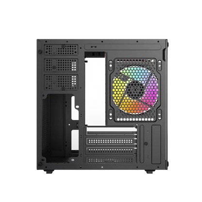 Gabinete Gamer Balam Rush Tank Glow Mini 3500 / Mini Torre / Micro-atx, Mini Itx / Incluye 3 Ventiladores Argb 120 Mm / Cristal Templado / Negro / Br-943871