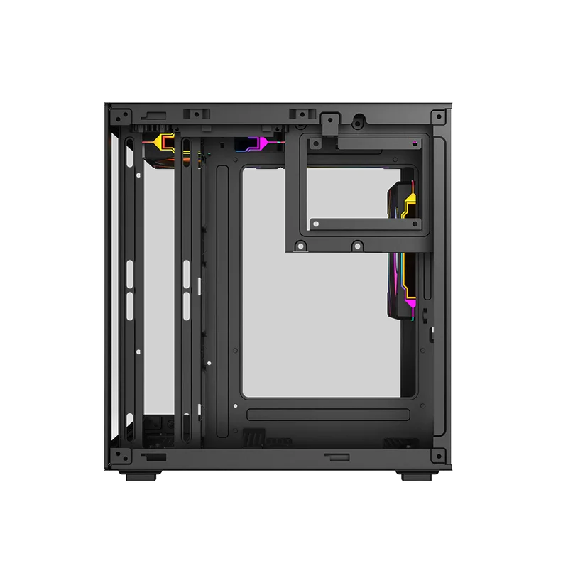 Gabinete Gamer Balam Rush Tank Glow Mini 3500 / Mini Torre / Micro-atx, Mini Itx / Incluye 3 Ventiladores Argb 120 Mm / Cristal Templado / Negro / Br-943871