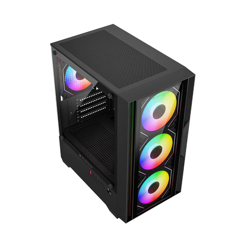 Gabinete Gamer Balam Rush Nitrox Edge Pro Crystal 4900c / Mini Torre / Micro-atx, Mini Itx / Incluye 3 Ventiladores Argb 120 Mm / Cristal Templado / Negro / Br-943888