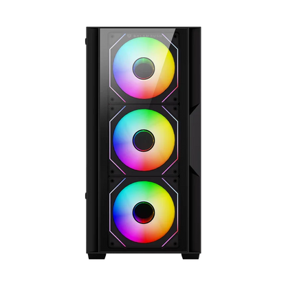 Gabinete Gamer Balam Rush Nitrox Edge Pro Crystal 4900c / Mini Torre / Micro-atx, Mini Itx / Incluye 3 Ventiladores Argb 120 Mm / Cristal Templado / Negro / Br-943888
