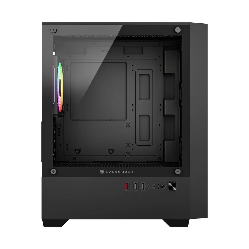 Gabinete Gamer Balam Rush Nitrox Edge Pro Crystal 4900c / Mini Torre / Micro-atx, Mini Itx / Incluye 3 Ventiladores Argb 120 Mm / Cristal Templado / Negro / Br-943888