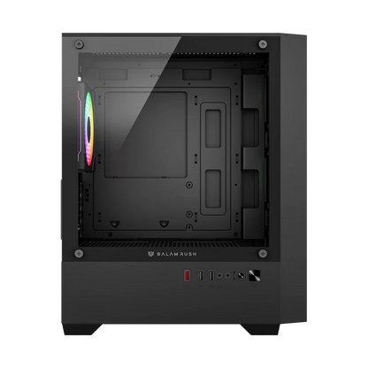 Gabinete Gamer Balam Rush Nitrox Edge Pro Crystal 4900c / Mini Torre / Micro-atx, Mini Itx / Incluye 3 Ventiladores Argb 120 Mm / Cristal Templado / Negro / Br-943888