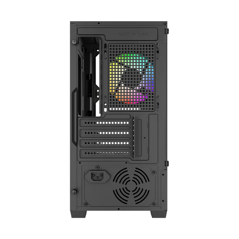 Gabinete Gamer Balam Rush Nitrox Edge Pro Crystal 4900c / Mini Torre / Micro-atx, Mini Itx / Incluye 3 Ventiladores Argb 120 Mm / Cristal Templado / Negro / Br-943888
